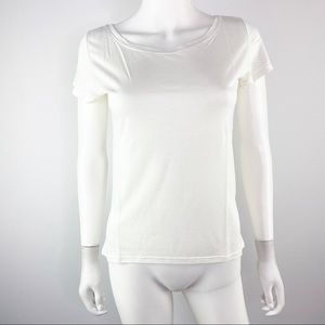 FITE Luxury Basics Top Size XS White Short Sleeve SIMPLE Tee Cashmere Jersey NEW